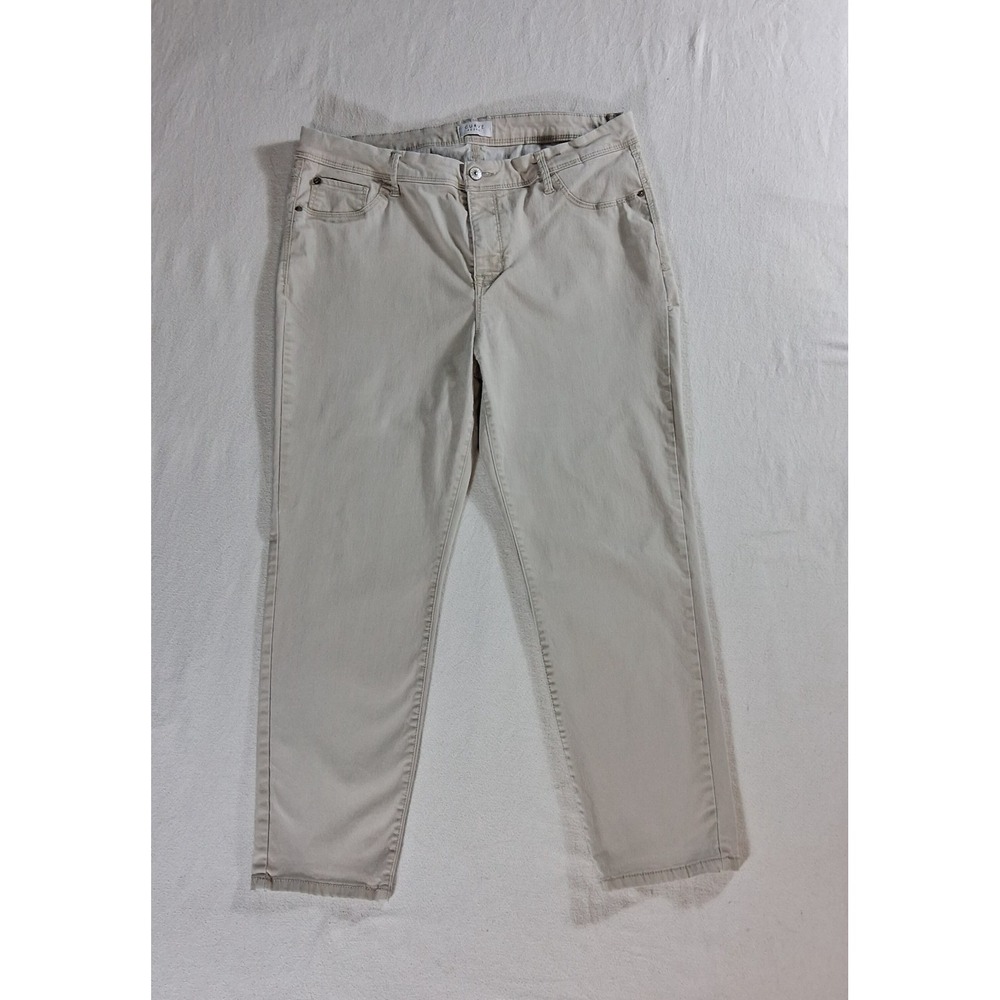 Curve Appeal Women's Khaki Pants 16/33 Straight Leg Stretch Comfort Beige